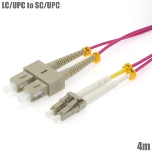 4M LC/UPC-SC/UPC OM4 Duplex Multi-Mode Fiber Optic Patch Cable Cord Erika Violet - Picture 1 of 1