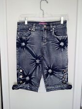 Apollo Girl  Jean Shorts  embellished size 16 waist 26"