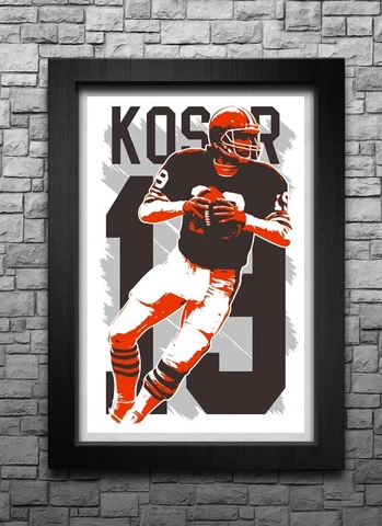 BERNIE KOSAR art print/poster CLEVELAND BROWNS FREE S&H! JERSEY Cover