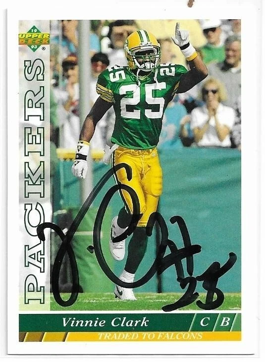 VINNIE CLARK Autographed Signed 1993 Upper Deck card #91 Green Bay Packers - Image 1 of 1