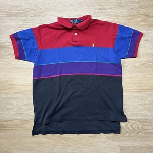 De Colección Polo Ralph Lauren Polo L Timbre Rayas Cuello Camiseta Puntada Única EE. UU. - Imagen 1 de 9