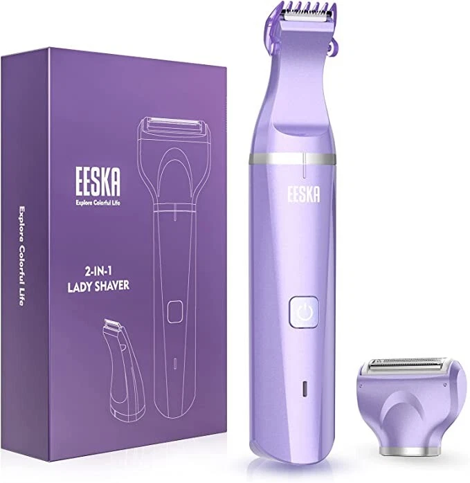 Afeitadora de mujer EESKA 2 en 1. cabezales intercambiables dobles, uso seco/húmedo, ¡recargable! Foto 1 de 4