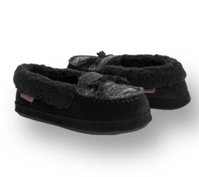 Muk Luks Slipper Shoe Women's 9 M Black Authentic Suede & Wool Blend Moccasin - Image 1 of 4