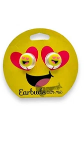 Emoji Earbuds w/ microphone send/end calls hands-free Sweat resistant - Picture 1 of 4