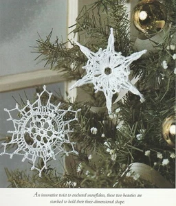 Christmas Snowflake Ornaments - 2 Designs -Size 10 cotton - Crochet Pattern ONLY - Picture 1 of 2