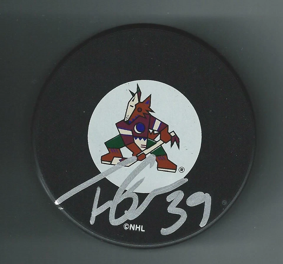 Travis Green Firmado Phoenix Coyotes Puck Utah Mammoth Foto 1 de 1