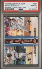 BARRY BONDS,BELLE 1999 FINEST SPLIT SCREEN BONDS REFRACTOR/REFRACTOR Dual Psa 8