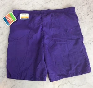 VTG 80s California Splash Purple Nylon Boys XL 18-20 Swim Trunks Bathing Suit - Picture 1 of 8