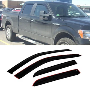 4pcs For 09-14 Ford F-150 Super Crew Cab Sun Rain Guard Vent Shade Window Visors - Picture 1 of 7