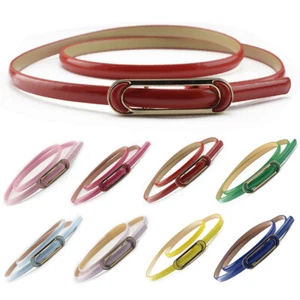 Women Solid Skinny Faux Leather Waist Belt Jeans Dress Corset Waistband  - Picture 1 of 11