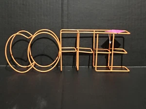 Neon Wire Words “COFFEE” Orange 12” X 4” Tabletop Decor Sign New - Picture 1 of 3