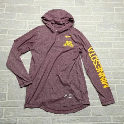 Nike Lightweight Hoodie Womens Small Heather Red Minnesota Gophers Sun Shirt - Image 1 of 4