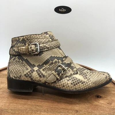 TABITHA SIMMONS Mujeres Serpiente Botines Cuero Talla 38 EE. UU. 8 Western Foto 1 de 4