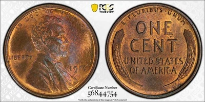 1916-P Lincoln Wheat Cent, PCGS MS65RB, Nicely Toned! - Image 1 of 3