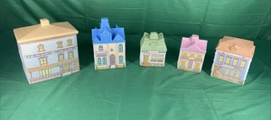 Vtg NOS Avon Townhouse Canister Set Of 5 Coffee Confectionery Tea Sweet Bakery - Picture 1 of 13