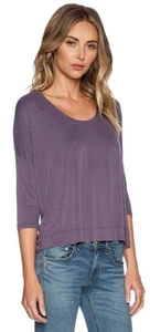 FEEL THE PIECE Mica 3/4 Sleeve RIBBED MIIXED MEDIA KICKER Tee NWT $99 One Size - Picture 1 of 3