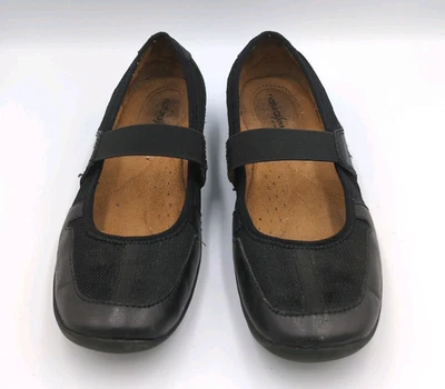 Natural Soul by Naturalizer Mujer’s 9M – Cuero Negro Mary Jane Pisos Sin Cordones Foto 1 de 4