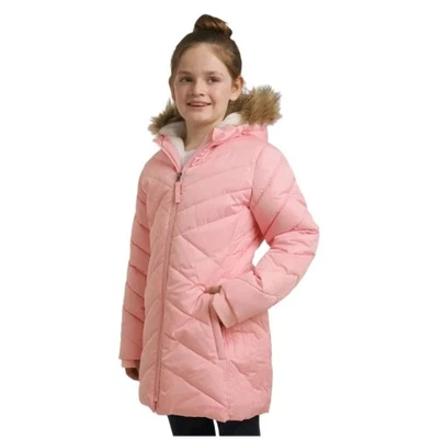 Lands' End Youth Girls M Quilted Fairy Tale Pink Puffer Parka Heavyweight Coat - Image 1 of 4