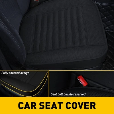 1pc Front Leather Car Seat Cover Set Full Surround For Auto Interior Universal - Image 1 of 4