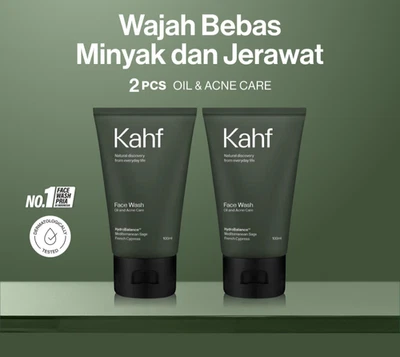 Men's Facial Wash Soap Twin Pack - Kahf Face Wash Oil and Acne Care 2x100 ml - Image 1 of 4