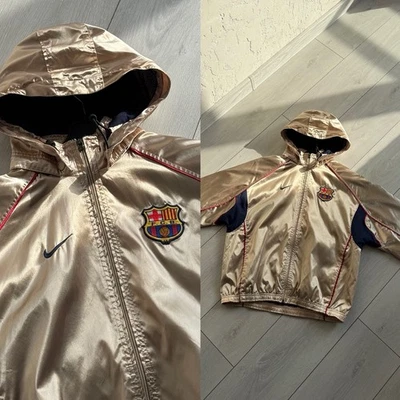 Vintage Nike FC Barcelona  Gold Jacket 2001 / 2002 Barca Windbreaker - Image 1 of 4