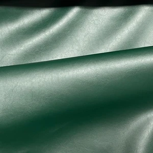 RACING GREEN Smooth Grain FAUX LEATHER Fabric Upholstery Car Boat Sofa Camper 54 - Picture 1 of 5