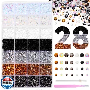 22000Pcs Strass per Abbagliante, Gelatina Abbagliante Resina Gemme 3-5mm, Nero - Foto 1 di 5