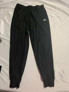 ADIDAS Golf Pants Mens Large Black Elastic Ankles - Picture 1 of 4