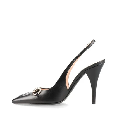 Bolsa de armazenamento Gucci Horsebit alça de couro 37 feminina preta 782408 slingback - Imagem 1 de 4