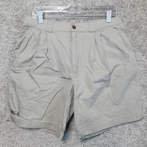 Columbia Shorts Mens 34 Khaki Pleated Casual Outdoors Cotton Pockets Lightweight - Picture 1 of 9