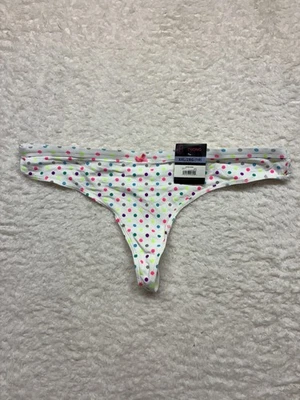 No Boundaries Thong Womens 2XL Multi Polka Dot Cotton Spandex Underwear NB1951 - Image 1 of 4