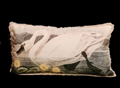 NEW W TAG - WHITE SWAN LARGE LUMBAR COTTON CANVAS PILLOW  24" L X 12" W - Image 1 of 4