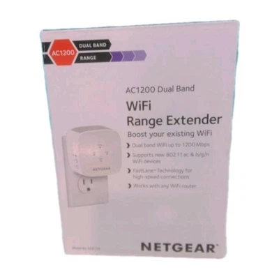 NETGEAR AC1200 WiFi Range Extender - White, Model # EX6110, New In Box - Image 1 of 4