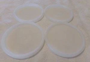 Set of 4 Vintage Tupperware 3 1/4" Round Clear Replacement Lids #1347-6 EUC! - Picture 1 of 3