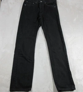 Levis Jeans Men 32x32 Black 505 Regular Fit Tapered Leg Dark Wash Tag 32x34 - Picture 1 of 11