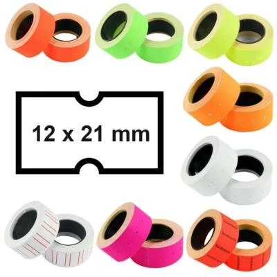 SINOBA 20 Rollen Preisetiketten Etiketten 12x21 mm für z.B. Preisauszeichner MX-5500