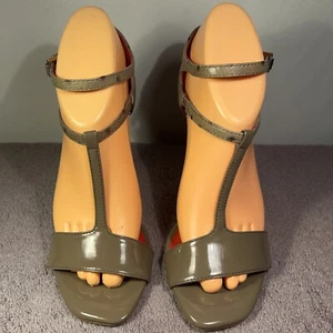 Charles Jouran Paris NWOB taupe patent faux hide stiletto Pumps US Womens sz 7 M - Picture 1 of 8
