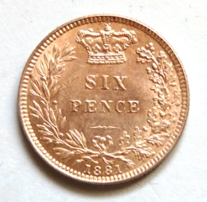 Great Britain. 1881 Sixpence.. UNC/BU - Full Lustre - Imagen 1 de 4