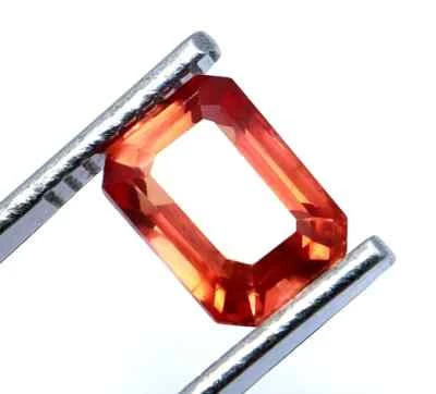 Piedra preciosa suelta certificada de 8,80 quilates de zafiro naranja natural corte esmeralda con regalo Foto 1 de 4