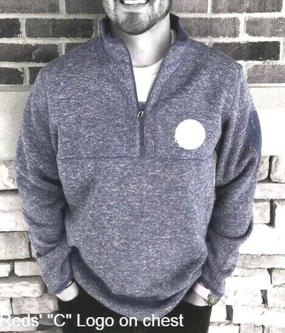 Cincinnati Reds SZ 2XL L/S 1/4 ZIP SWEATER FLEECE TOP Antigua 3238875 Blue NWOT Cover