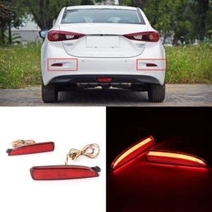 LED Rear Bumper Reflector Fog Brake Turn Indicator Lights For Mazda 3 Axela 14+ - Picture 1 of 11