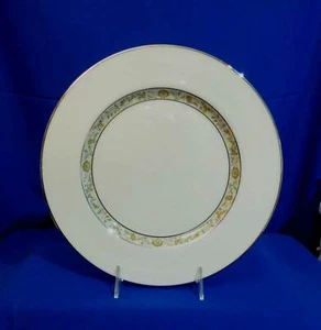 Lenox Springdale Speiseteller elfenbeinfarben gelb Blumen Platinrand USA - Bild 1 von 5