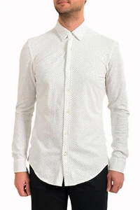 Hugo Boss Men's "Ronni_53" Extra Slim Fit Polka Dot Long Sleeve Casual Shirt - Picture 1 of 9