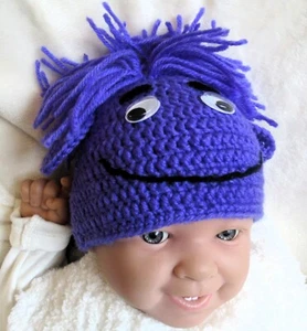 *Baby Girl Handmade Crochet Beanie Hat *Blue *IF character photo prop - Picture 1 of 3