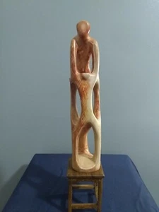 Vtg Abstract Hand Carved Soap Stone Family Figurine Art Sculpture Kenya - Picture 1 of 9