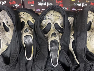 Ghostface Scream Deluxe Aged Mask Sparkle Hood! Fun World In Stock Free Shipping