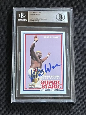 KOKO B.  WARE 1989 MARKET-SCENE WWF SUPER STARS SIGNED AUTO CARD BAS AUTHENTIC - Image 1 of 2