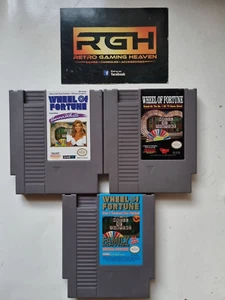 WHEEL OF FORTUNE + FAMILY + VANNA WHITE NINTENDO NES USA GAMES CARTS ONLY - Picture 1 of 9