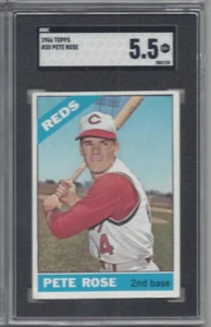 1966 Topps baseball card #30 Pete Rose Cincinnati Reds graded SGC 5.5 - Picture 1 of 2