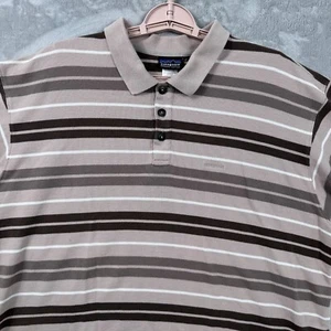 Patagonia Polo Shirt Mens XL Brown Striped Multi Color Organic Cotton - Picture 1 of 11